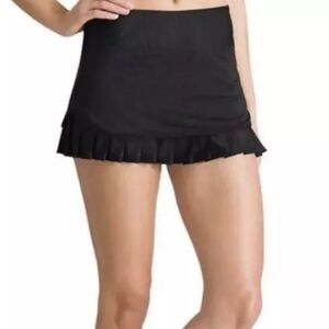 ATHLETA | Black Good Match Tiered Pleated Layered Ruffle Skort‎ Sz. Medium